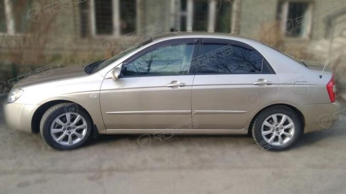 Дефлекторы окон (ветровики) Kia Cerato I Sd 2004-2008 (Киа Черато) Кобра Тюнинг