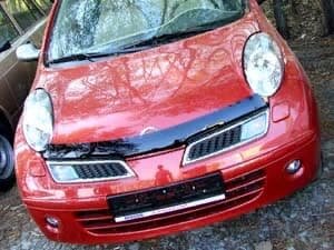 Дефлектор капота (мухобойка) Nissan Micra 2003-2011 (Ниссан Микра) SIM