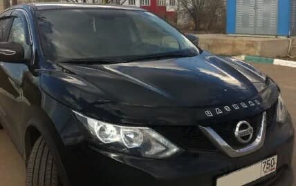 Дефлектор капота (мухобойка) NISSAN QASHQAI c 2014 г.в (Ниссан Кашкай) Вип Тюнинг